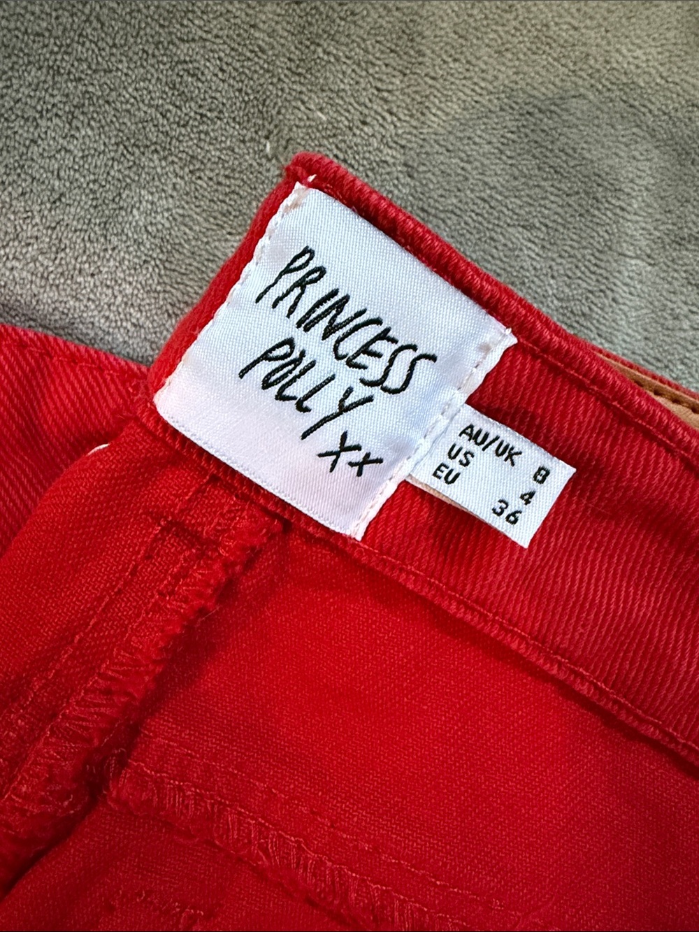 Princess Polly Red Denim Jeans